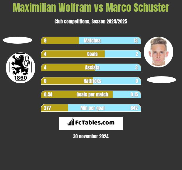 Maximilian Wolfram vs Marco Schuster h2h player stats