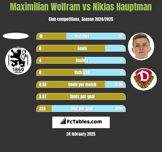 Maximilian Wolfram vs Niklas Hauptman h2h player stats