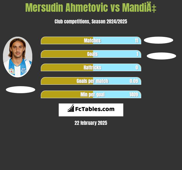 Mersudin Ahmetovic vs MandiÄ‡ h2h player stats