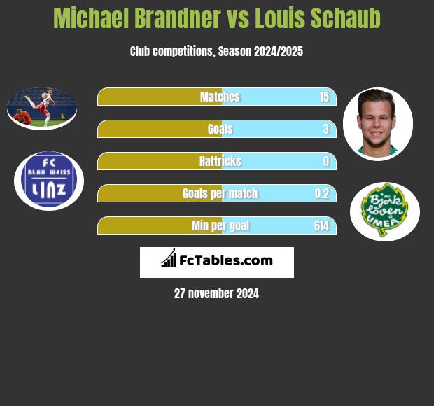 Michael Brandner vs Louis Schaub h2h player stats