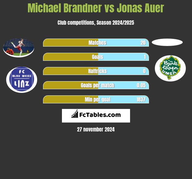 Michael Brandner vs Jonas Auer h2h player stats