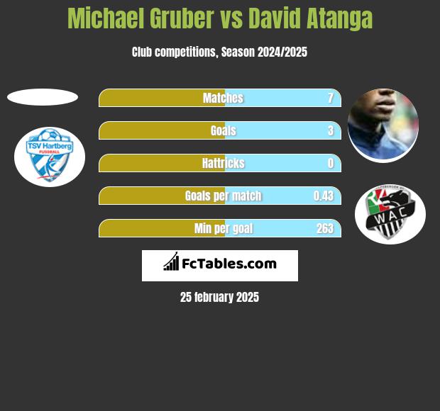 Michael Gruber vs David Atanga h2h player stats