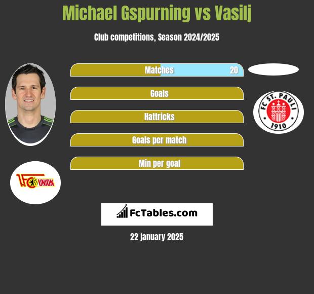 Michael Gspurning vs Vasilj h2h player stats