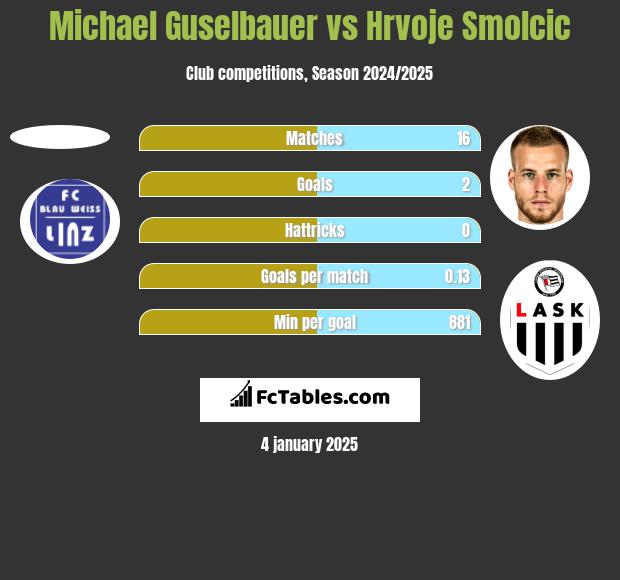 Michael Guselbauer vs Hrvoje Smolcic h2h player stats