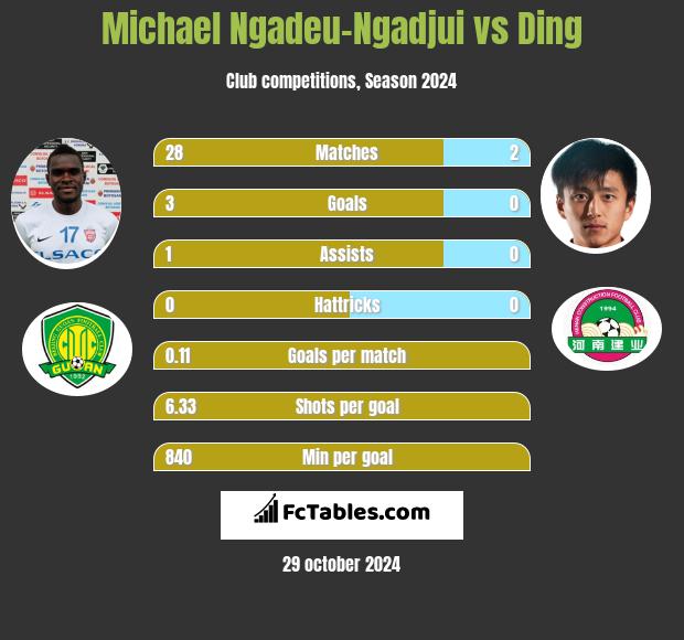 Michael Ngadeu-Ngadjui vs Ding h2h player stats