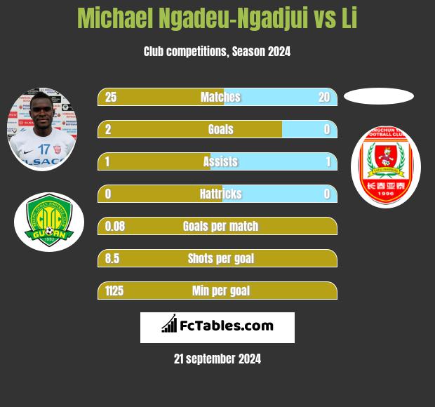 Michael Ngadeu-Ngadjui vs Li h2h player stats