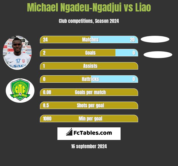 Michael Ngadeu-Ngadjui vs Liao h2h player stats