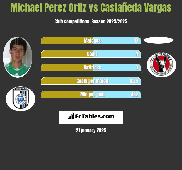 Michael Perez Ortiz vs Castañeda Vargas h2h player stats