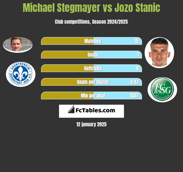 Michael Stegmayer vs Jozo Stanic h2h player stats