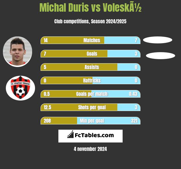 Michal Duris vs VoleskÃ½ h2h player stats