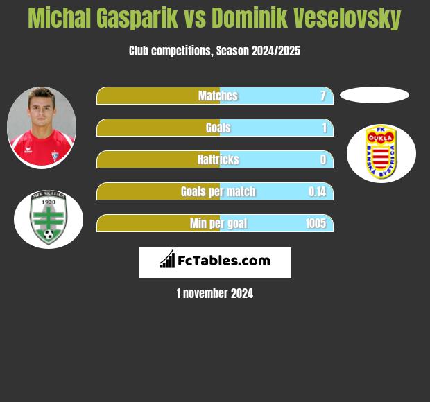 Michal Gasparik vs Dominik Veselovsky h2h player stats