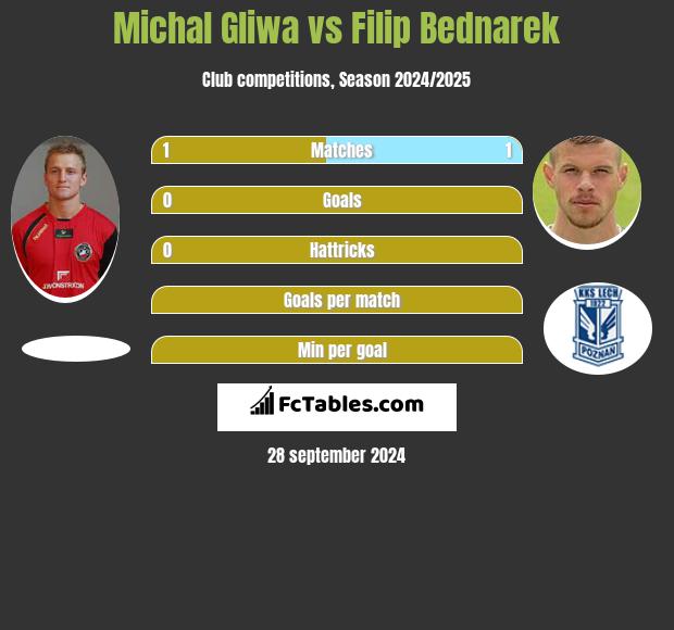 Michal Gliwa vs Filip Bednarek h2h player stats