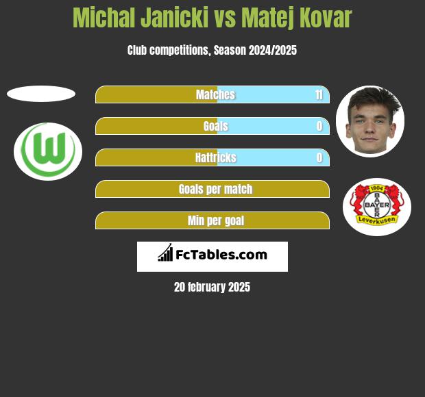 Michal Janicki vs Matej Kovar h2h player stats