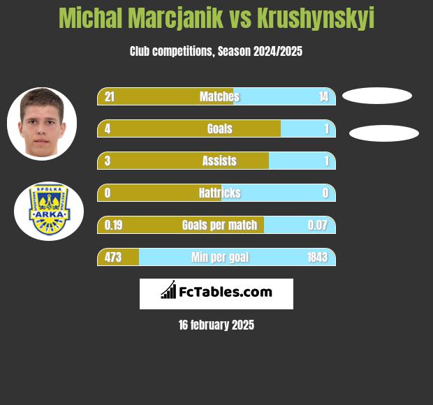 Michał Marcjanik vs Krushynskyi h2h player stats