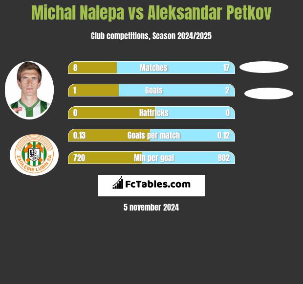 Michal Nalepa vs Aleksandar Petkov h2h player stats