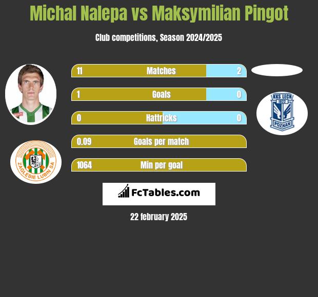 Michał Nalepa vs Maksymilian Pingot h2h player stats