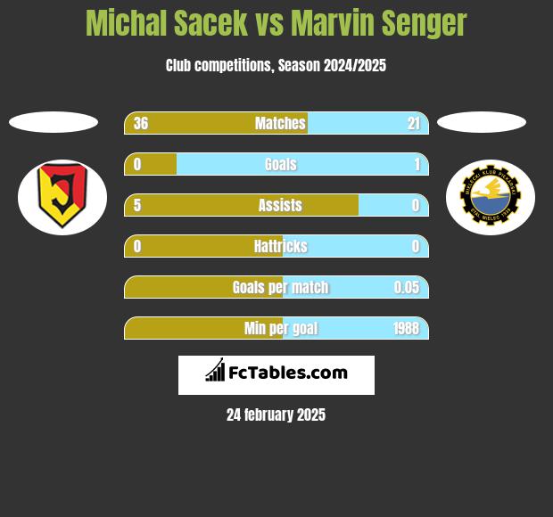 Michal Sacek vs Marvin Senger h2h player stats