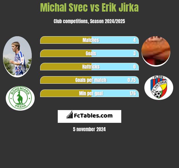 Michal Svec vs Erik Jirka h2h player stats