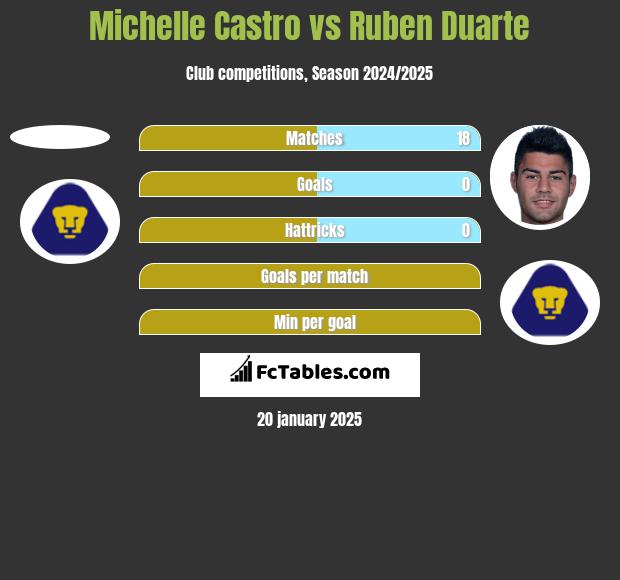 Michelle Castro vs Ruben Duarte h2h player stats