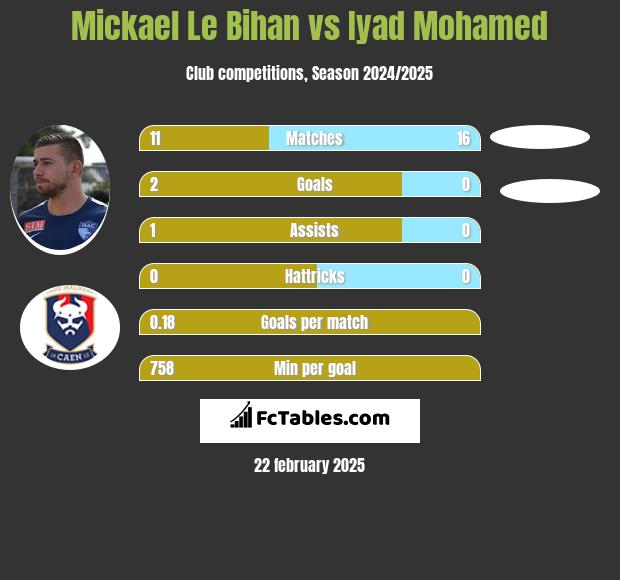 Mickael Le Bihan vs Iyad Mohamed h2h player stats