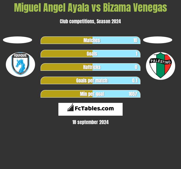 Miguel Angel Ayala vs Bizama Venegas h2h player stats