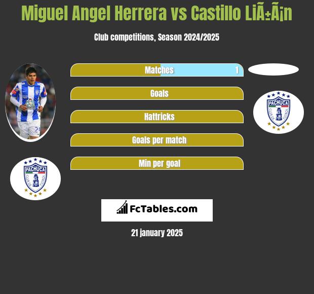 Miguel Angel Herrera vs Castillo LiÃ±Ã¡n h2h player stats