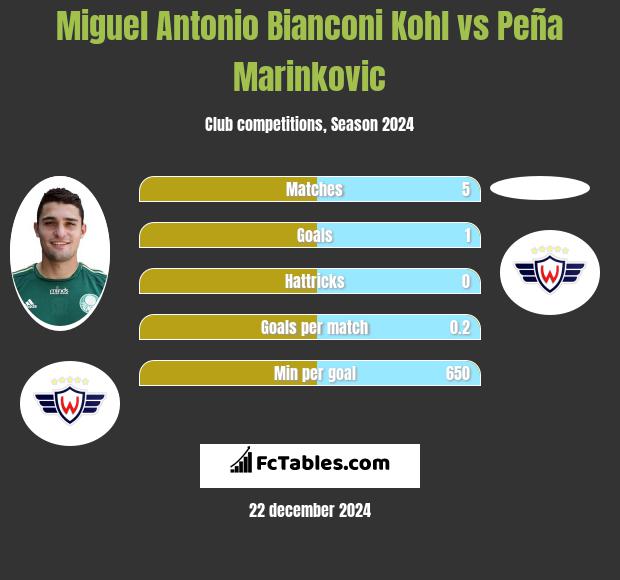 Miguel Antonio Bianconi Kohl vs Peña Marinkovic h2h player stats