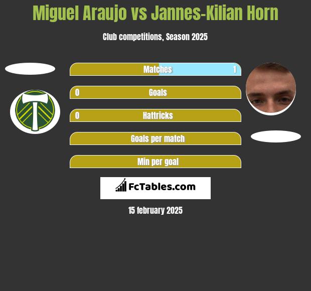 Miguel Araujo vs Jannes-Kilian Horn h2h player stats