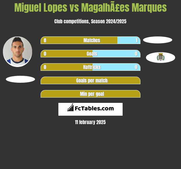 Miguel Lopes vs MagalhÃ£es Marques h2h player stats