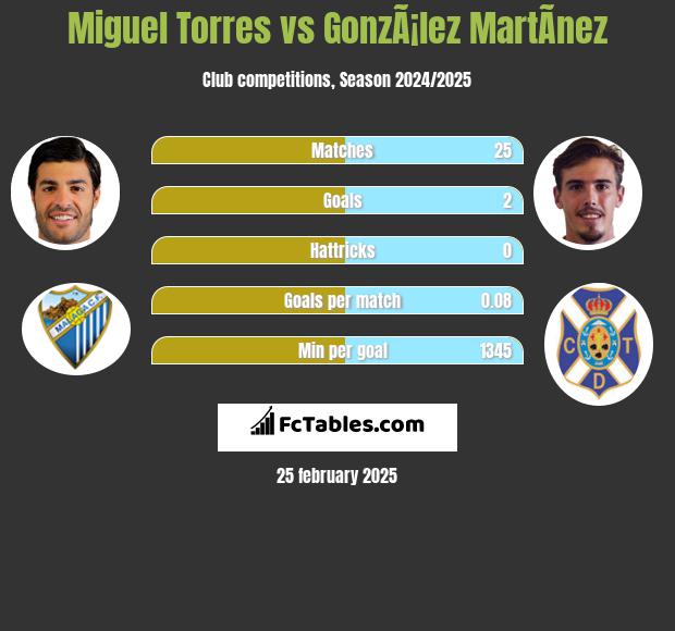 Miguel Torres vs GonzÃ¡lez MartÃ­nez h2h player stats