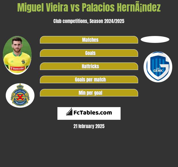 Miguel Vieira vs Palacios HernÃ¡ndez h2h player stats