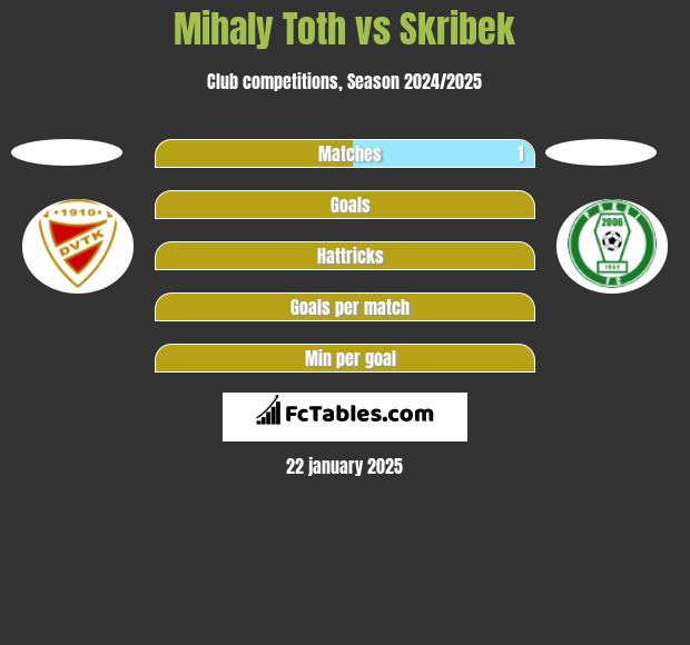 Mihaly Toth vs Skribek h2h player stats