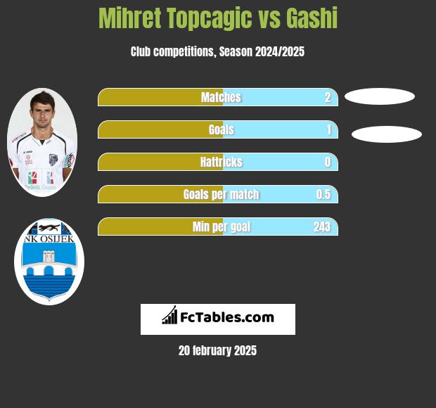 Mihret Topcagic vs Gashi h2h player stats