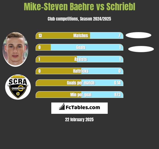 Mike-Steven Baehre vs Schriebl h2h player stats