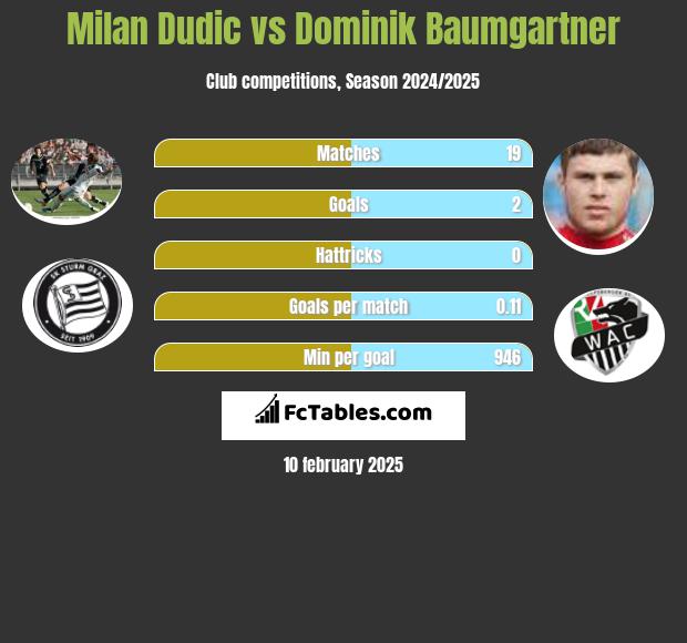 Milan Dudic vs Dominik Baumgartner h2h player stats