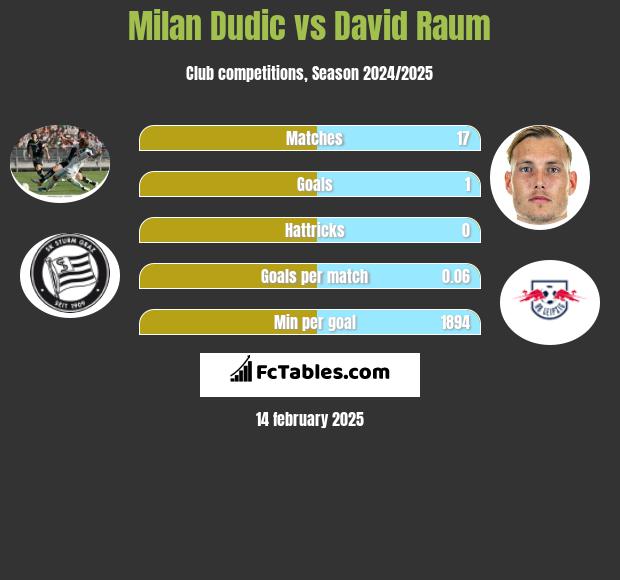 Milan Dudic vs David Raum h2h player stats