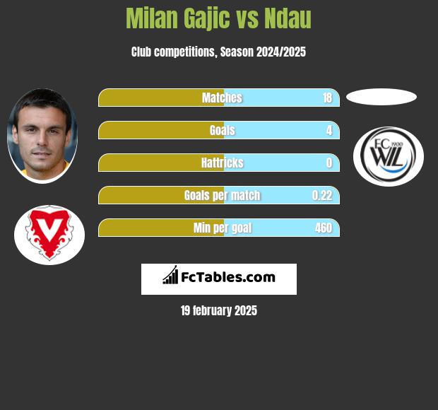 Milan Gajic vs Ndau h2h player stats