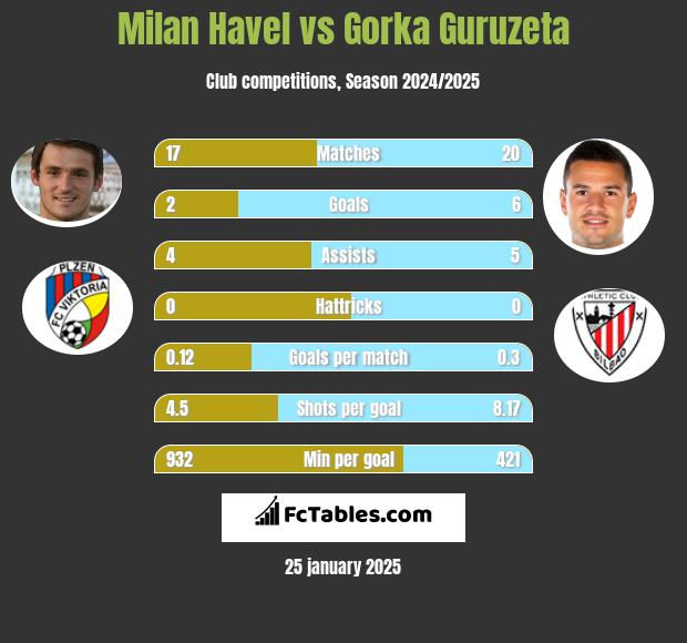 Milan Havel vs Gorka Guruzeta h2h player stats