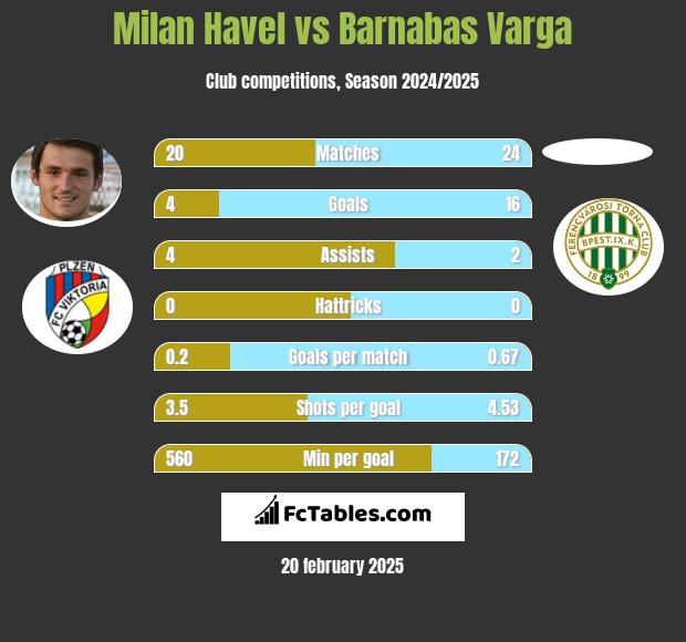 Milan Havel vs Barnabas Varga h2h player stats