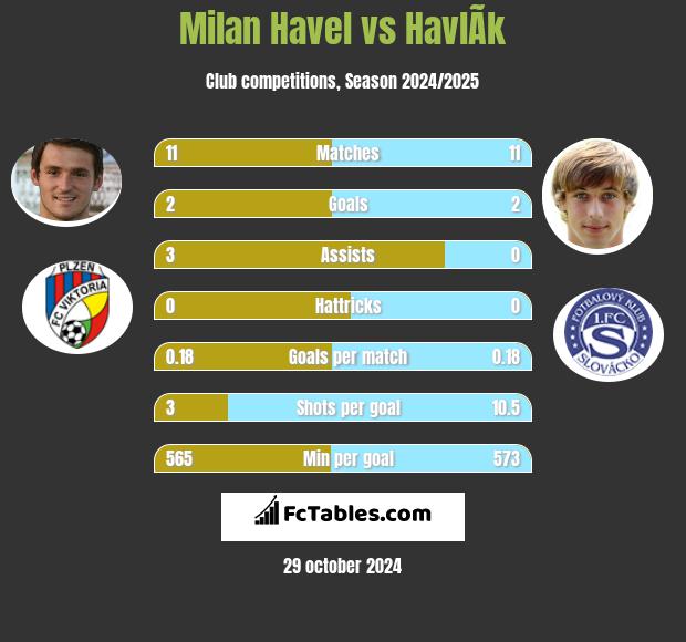 Milan Havel vs HavlÃ­k h2h player stats