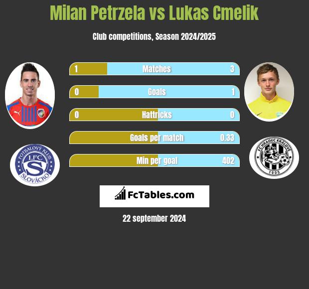 Milan Petrzela vs Lukas Cmelik h2h player stats