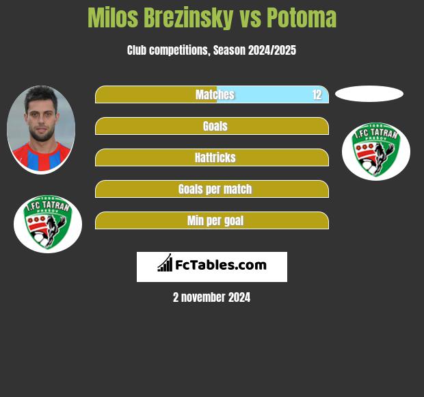 Milos Brezinsky vs Potoma h2h player stats