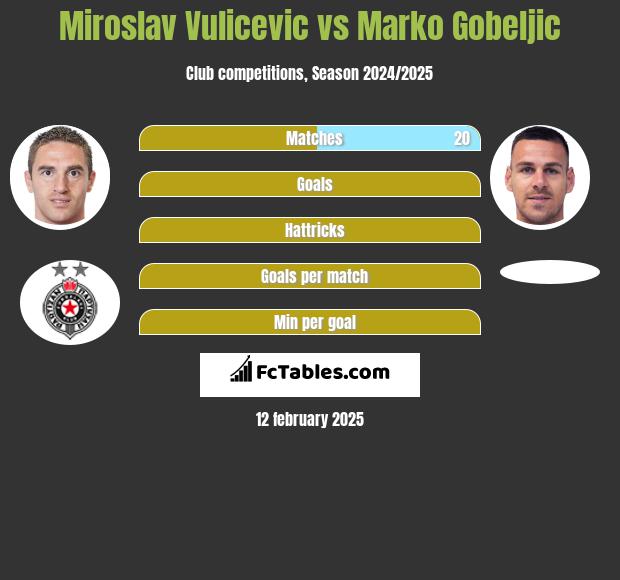 Miroslav Vulicević vs Marko Gobeljic h2h player stats