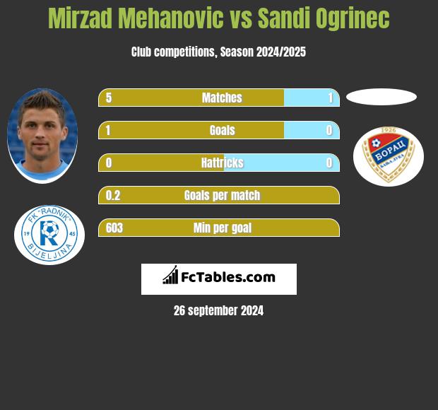 Mirzad Mehanovic vs Sandi Ogrinec h2h player stats