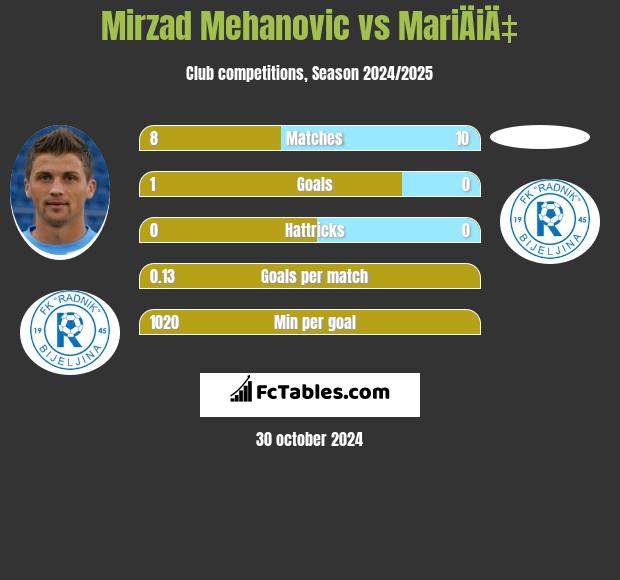 Mirzad Mehanovic vs MariÄiÄ‡ h2h player stats