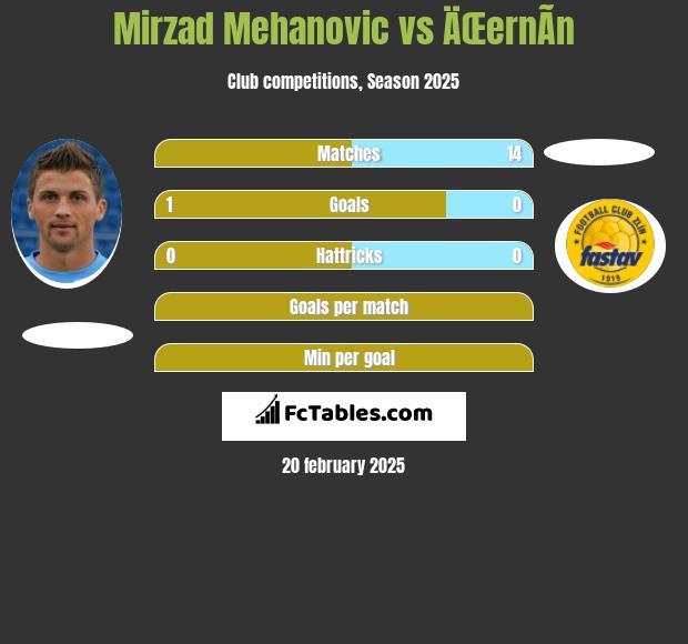 Mirzad Mehanovic vs ÄŒernÃ­n h2h player stats