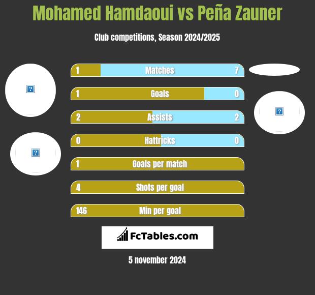 Mohamed Hamdaoui vs Peña Zauner h2h player stats