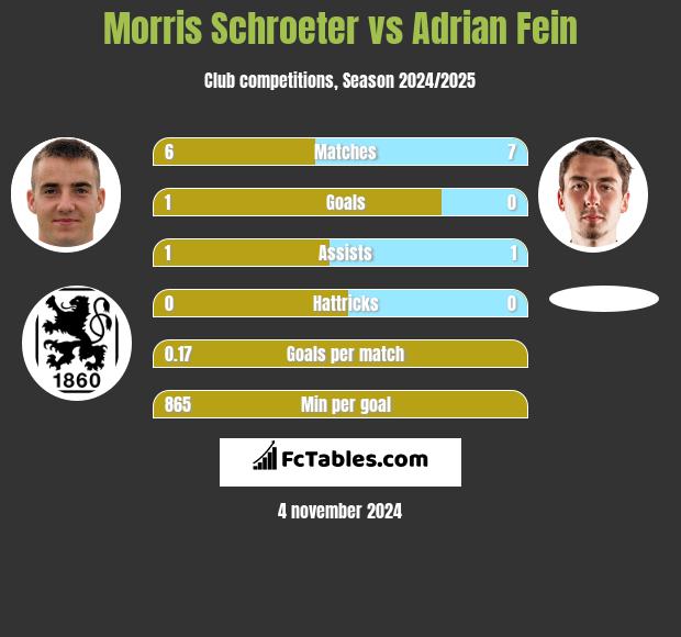 Morris Schroeter vs Adrian Fein h2h player stats