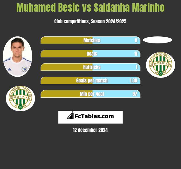 Muhamed Besic vs Saldanha Marinho h2h player stats