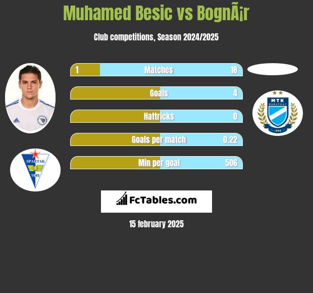 Muhamed Besić vs BognÃ¡r h2h player stats